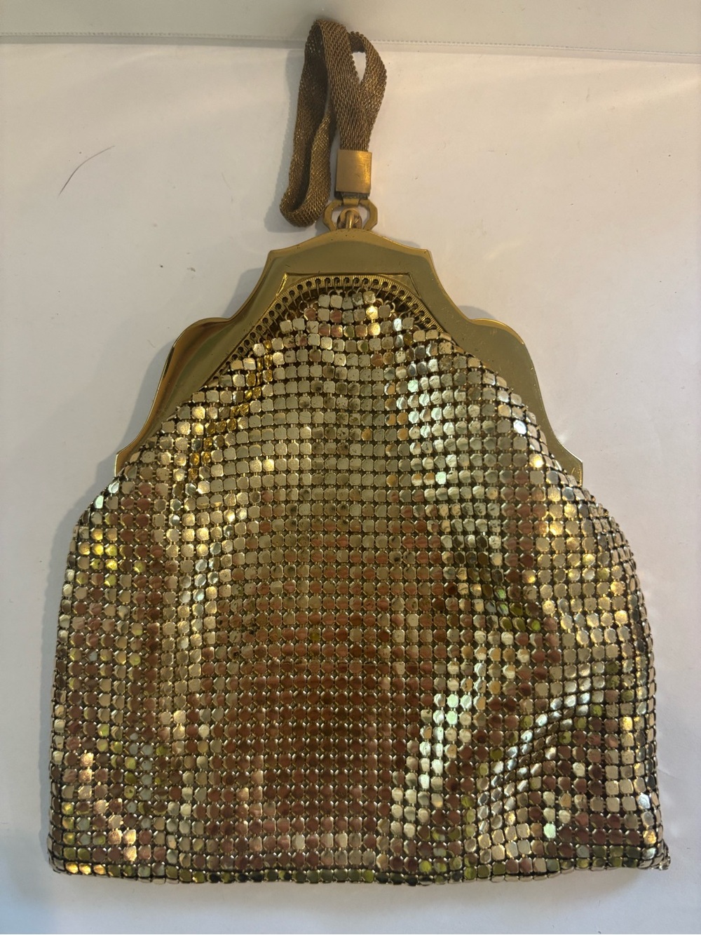Vintage Whiting & Davis Gold Mesh Wristlet Pouch